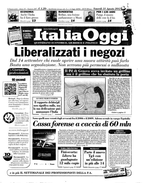 Italia oggi : quotidiano di economia finanza e politica